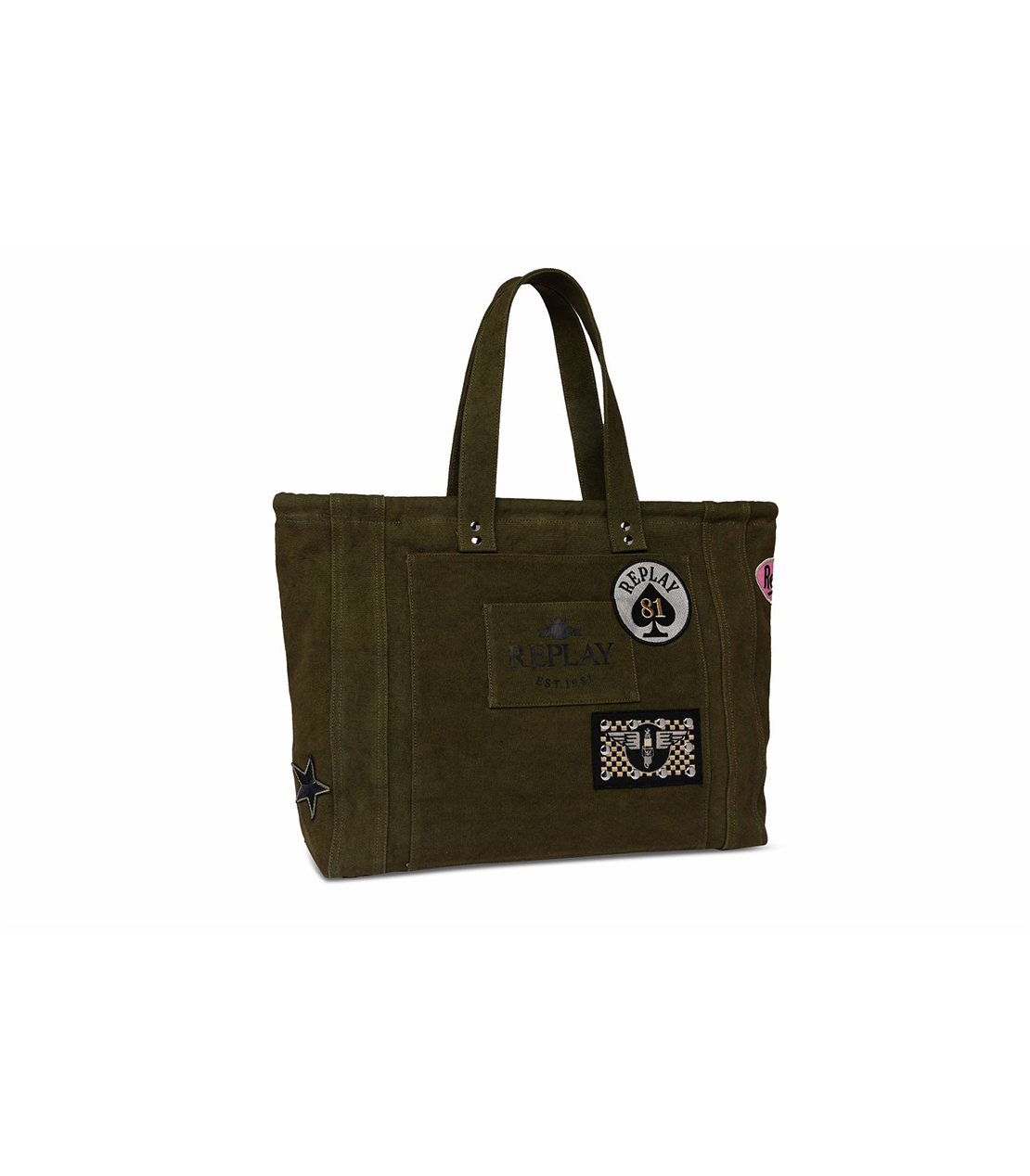 パッチワークキャンバストートバッグ 詳細画像 ミリタリー 1